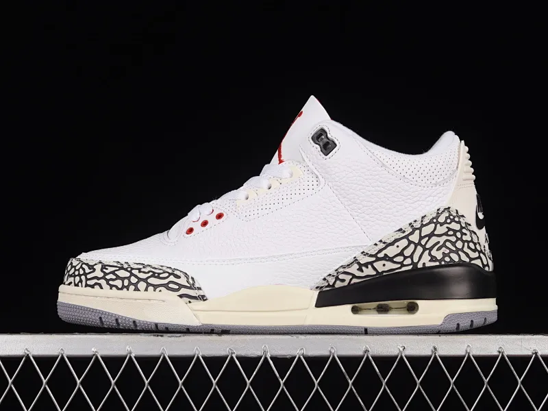 All categories Air Jordan Jordan series basketball shoes Air Jordan 3 cost-effective version Air Jordan 3 "White Cement Reimagined" AJ3 Joe 3 new white cement top layer replica basketball shoes DN3707-100